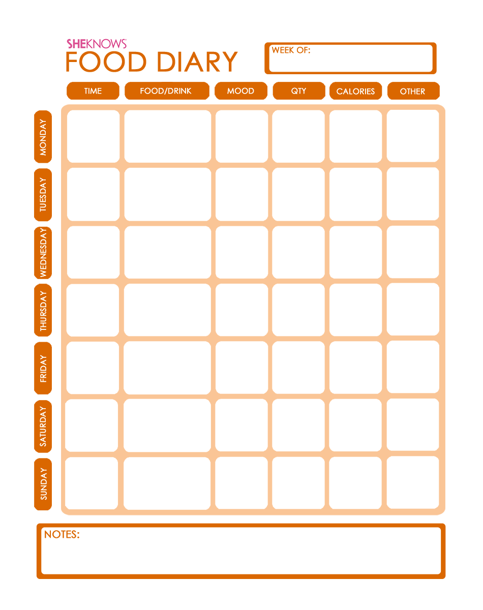 Food Journal Template Printable