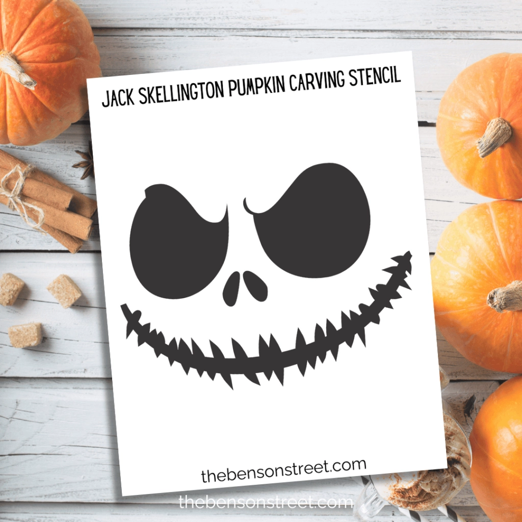 Printable Template Jack Skellington Face