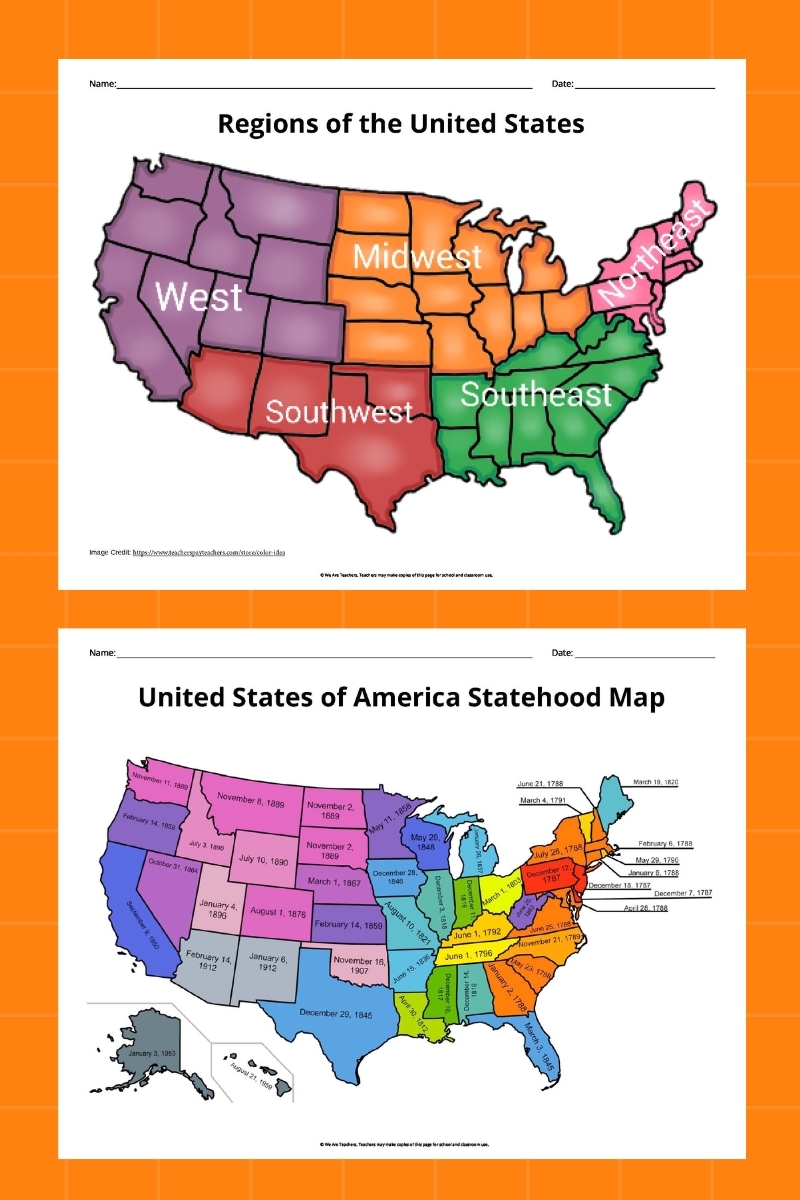 Us Regions Map Printable