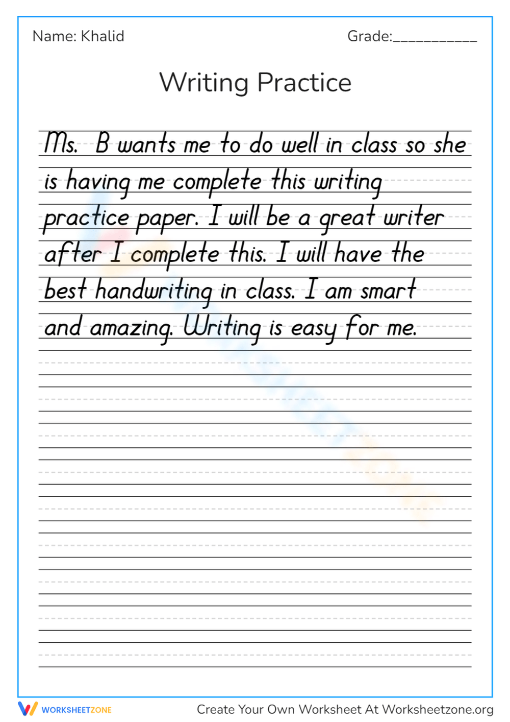Printable Writing Worksheets For Adults