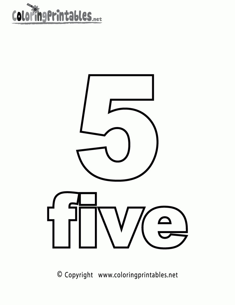 Free Printable Number 5