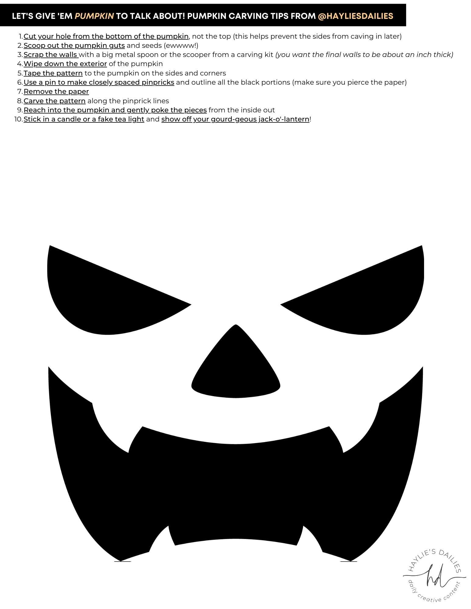 Jack O Lantern Template Free Printable