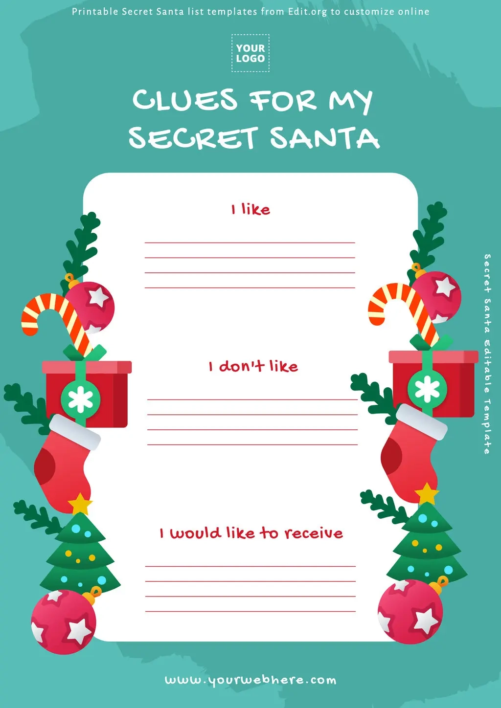 Secret Santa Template Printable