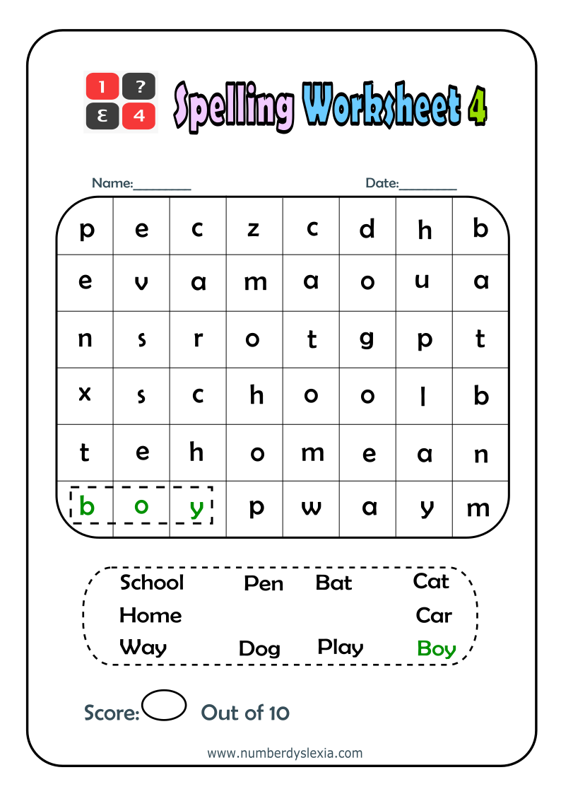 Year 4 Spelling Worksheets Printable Free
