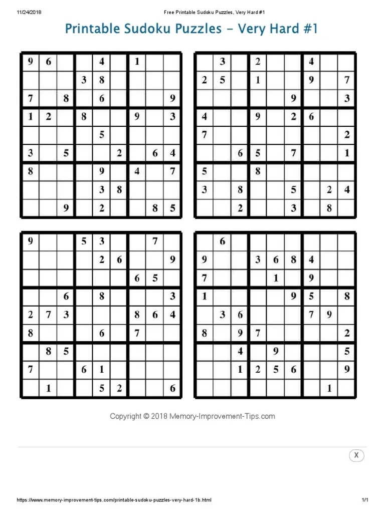 Sudoku Puzzles Printable Free Five Games