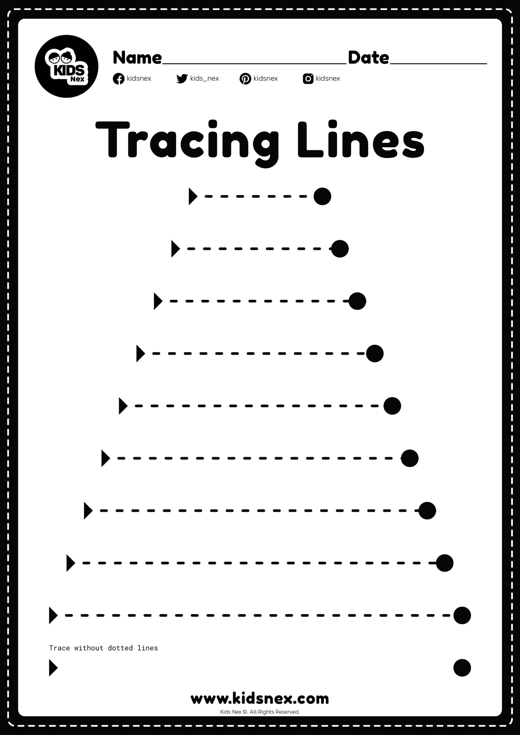 Tracing Lines Worksheet Free Printable