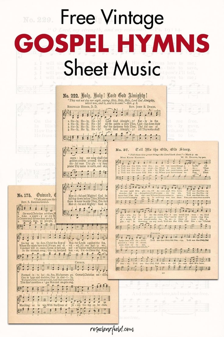 Free Printable Vintage Gospel Hymns Sheet Music