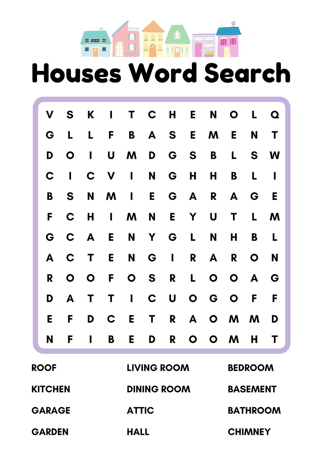 Word Find Template Printable