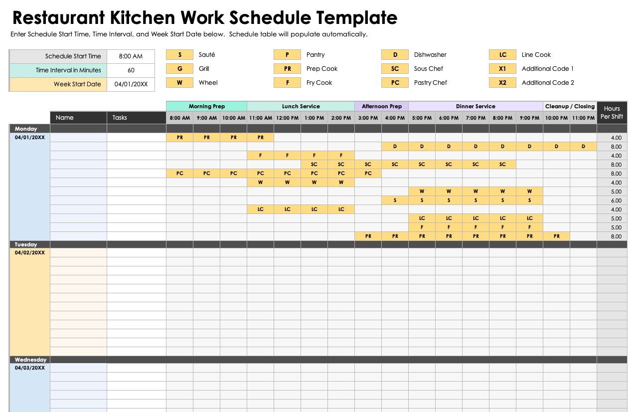 Free Printable Blank Kitchen Calendar