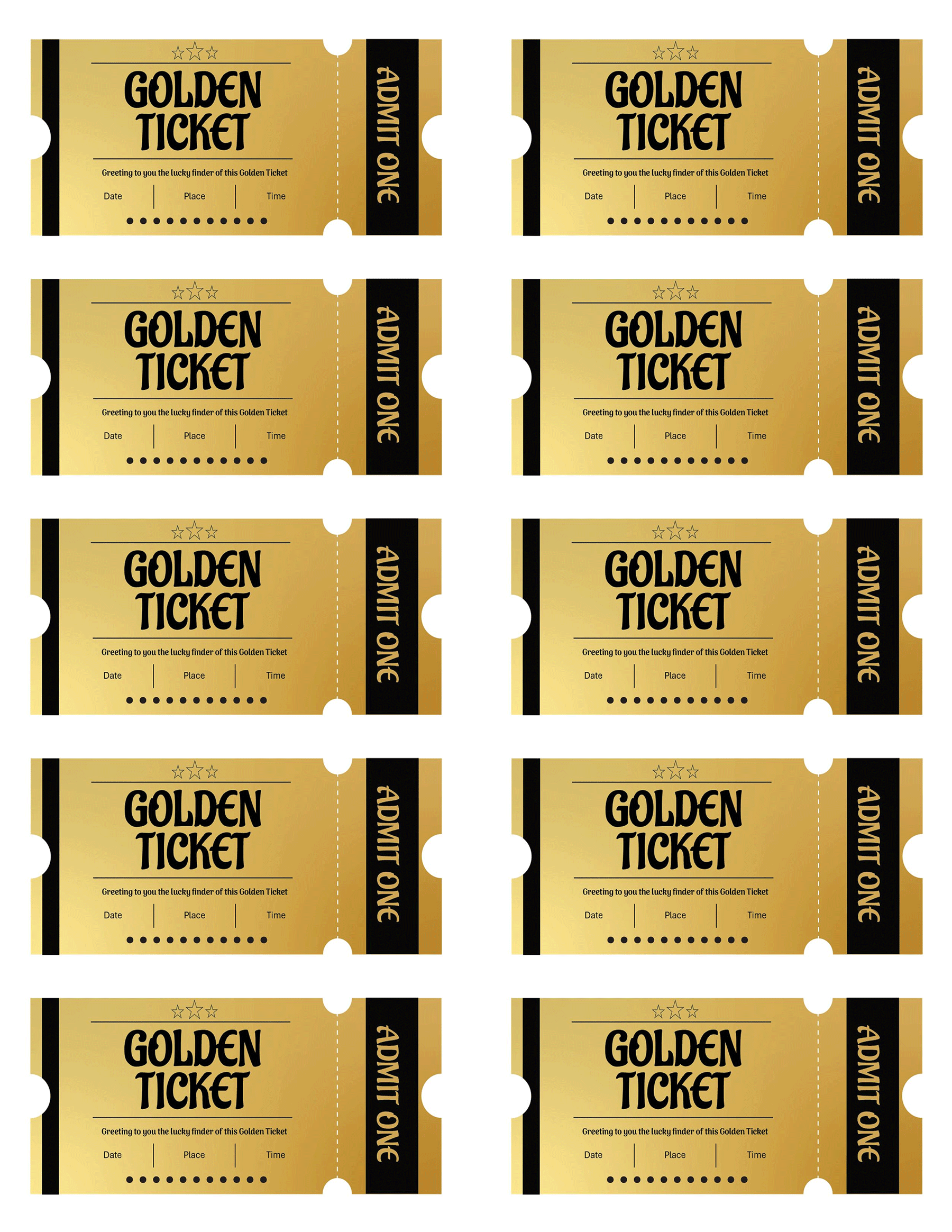 Printable Ticket Template