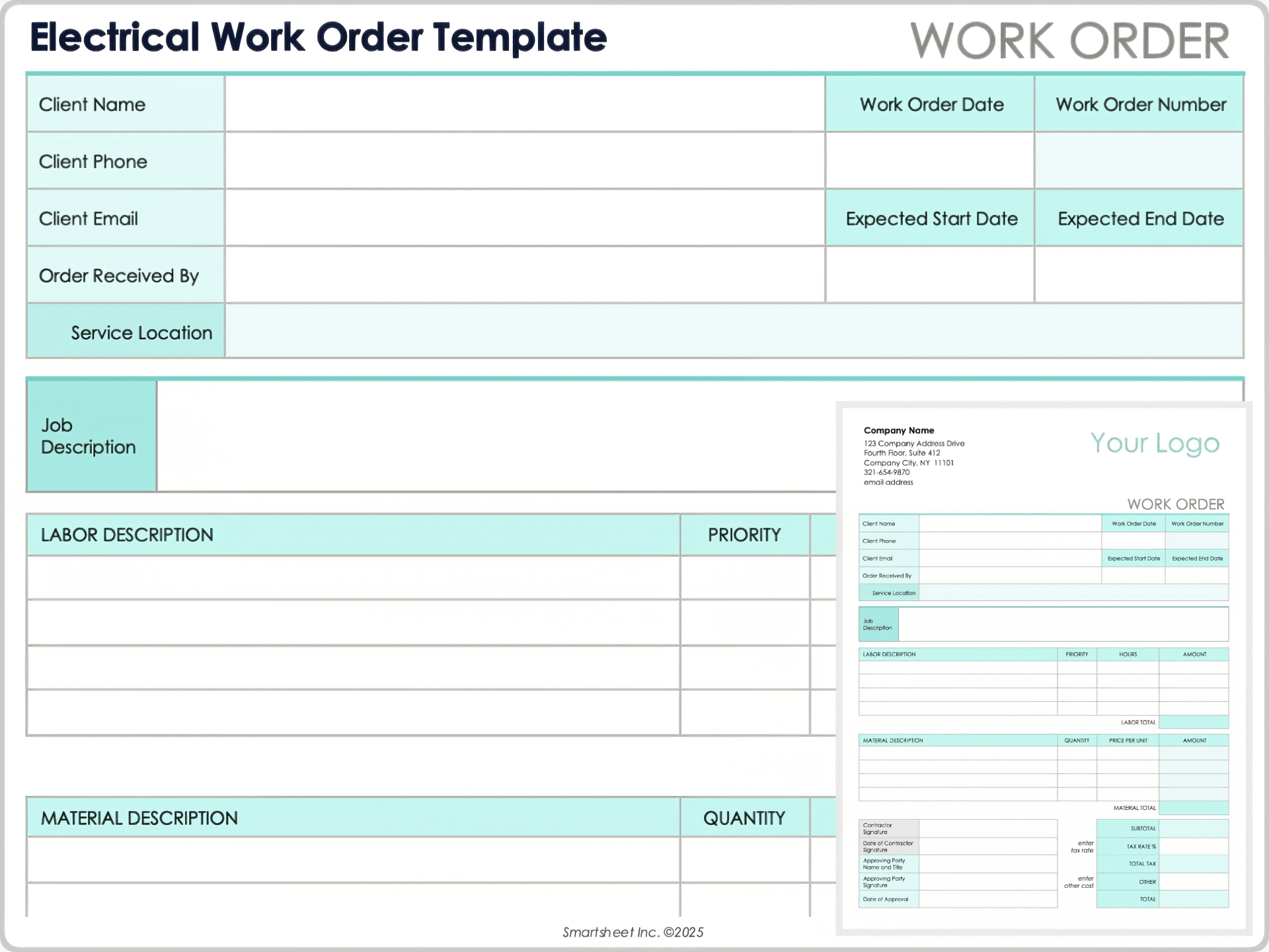 Free Work Order Forms amp Templates All Formats Editable