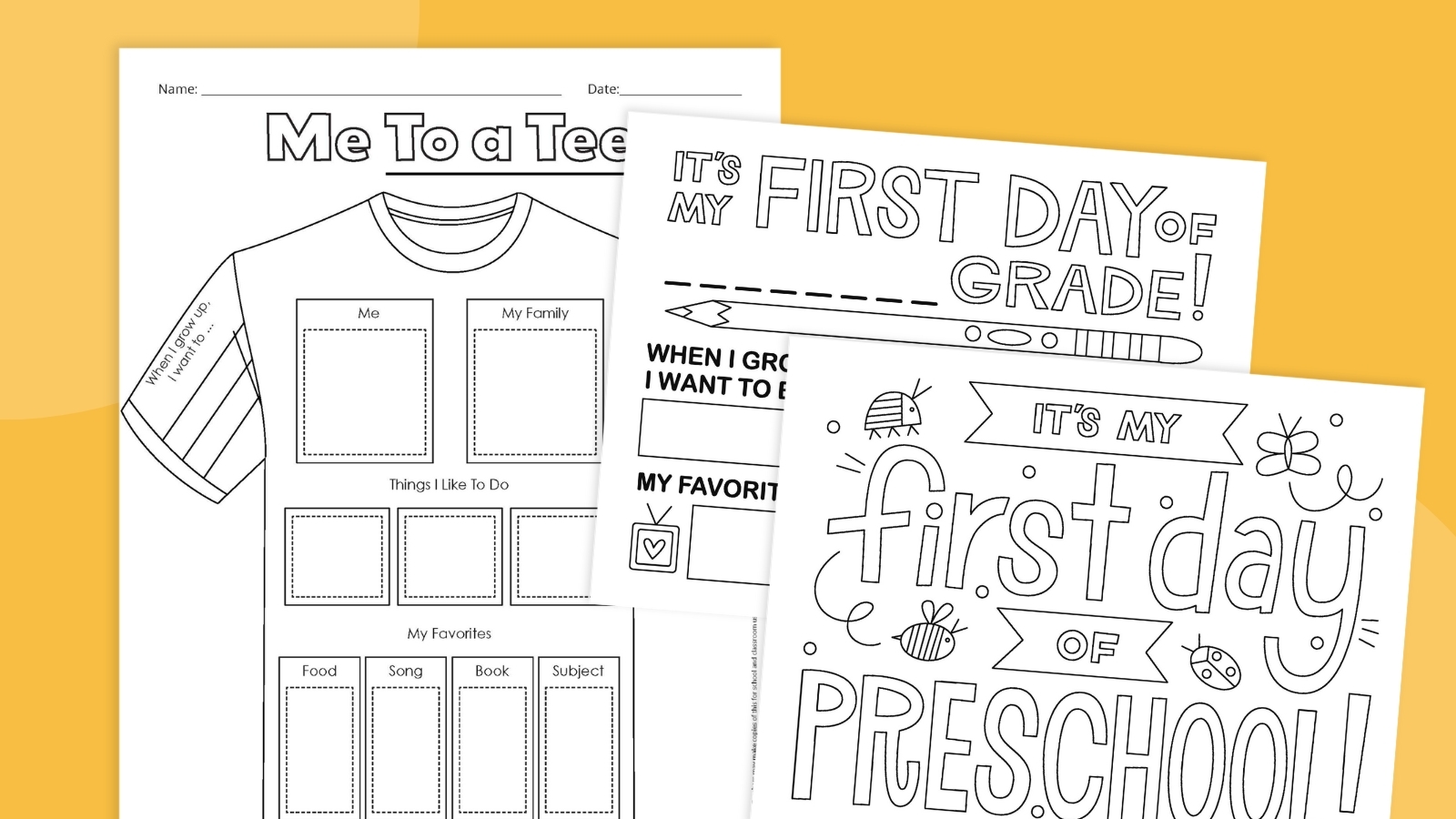 First Day Of School Worksheets Free Printable