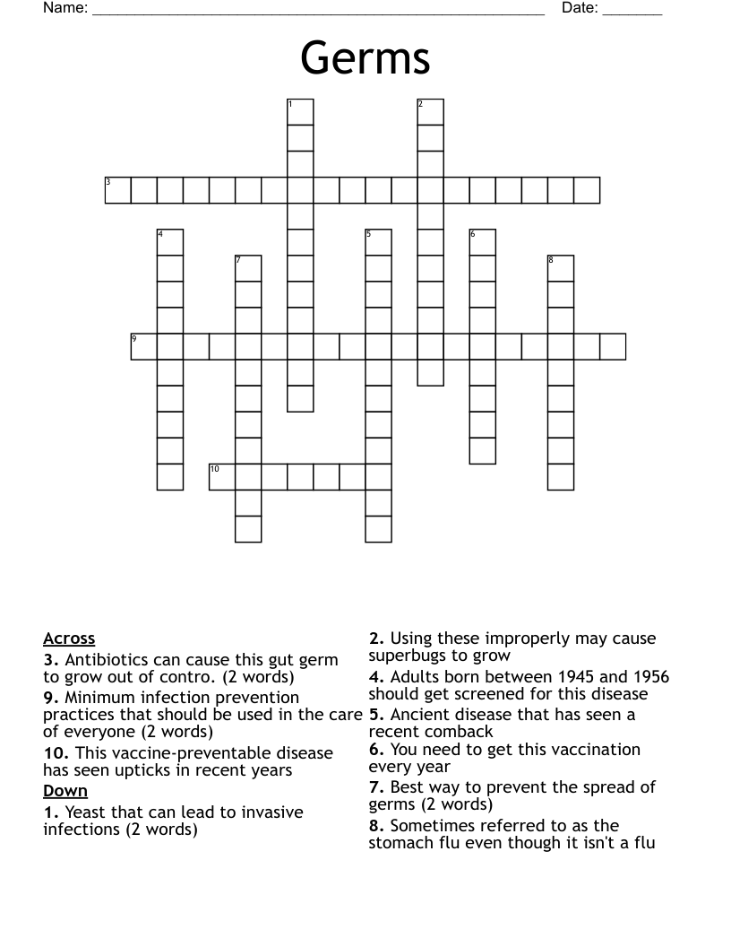 Germs Crossword WordMint