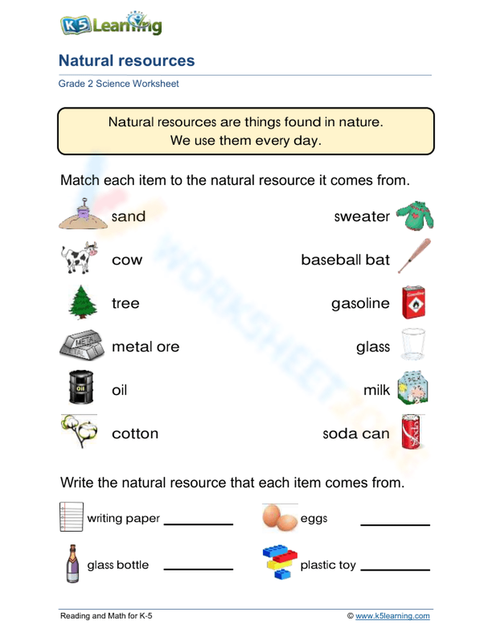 Grade 2 Environment Worksheets