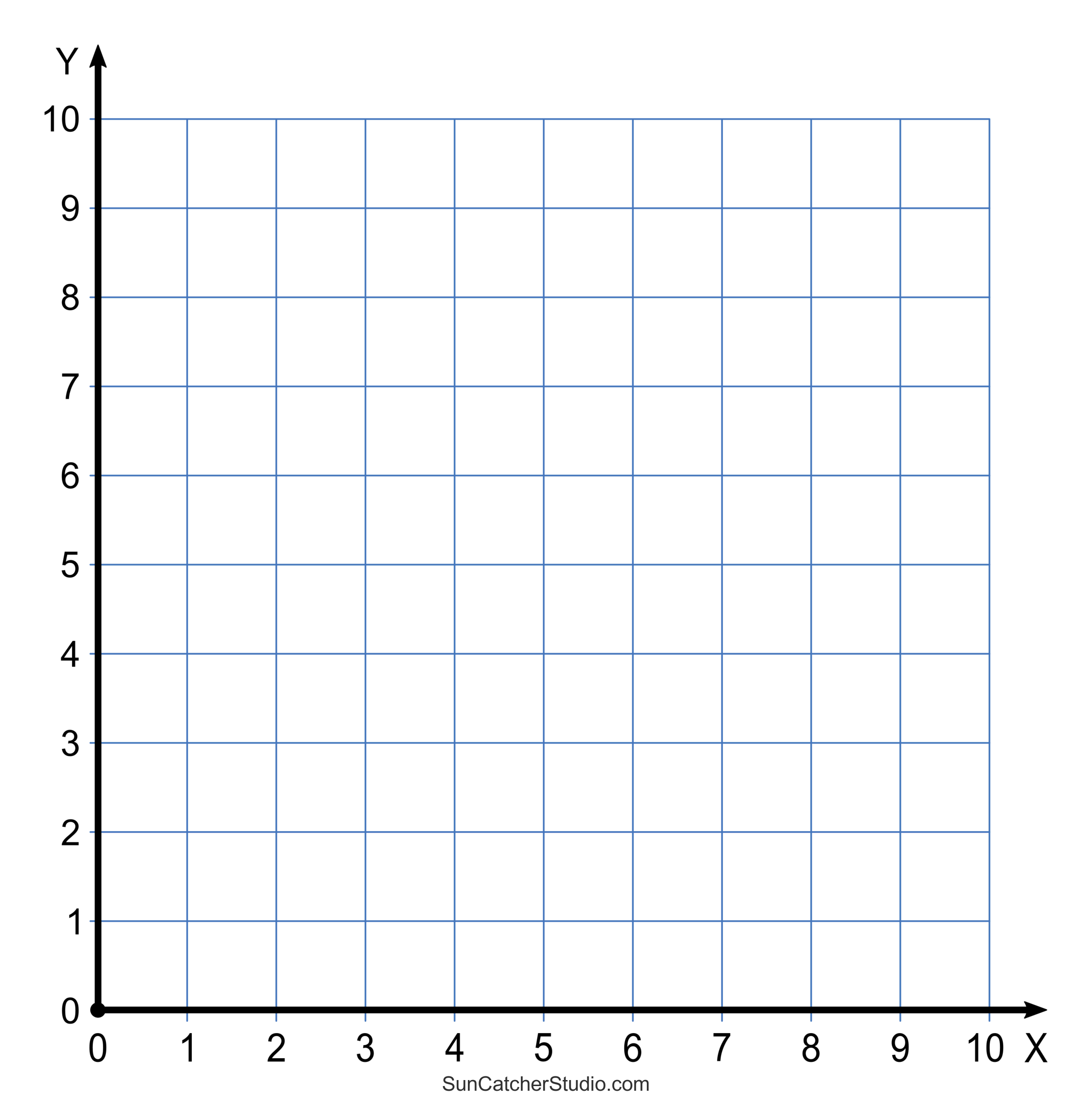 Grid Paper Printable 4 Quadrant Coordinate Graph Paper Templates 