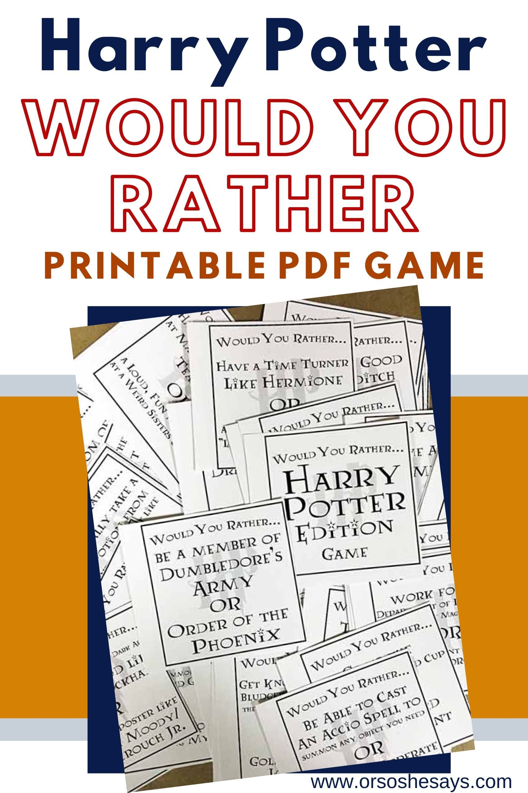 Harry Potter Games Printables Free