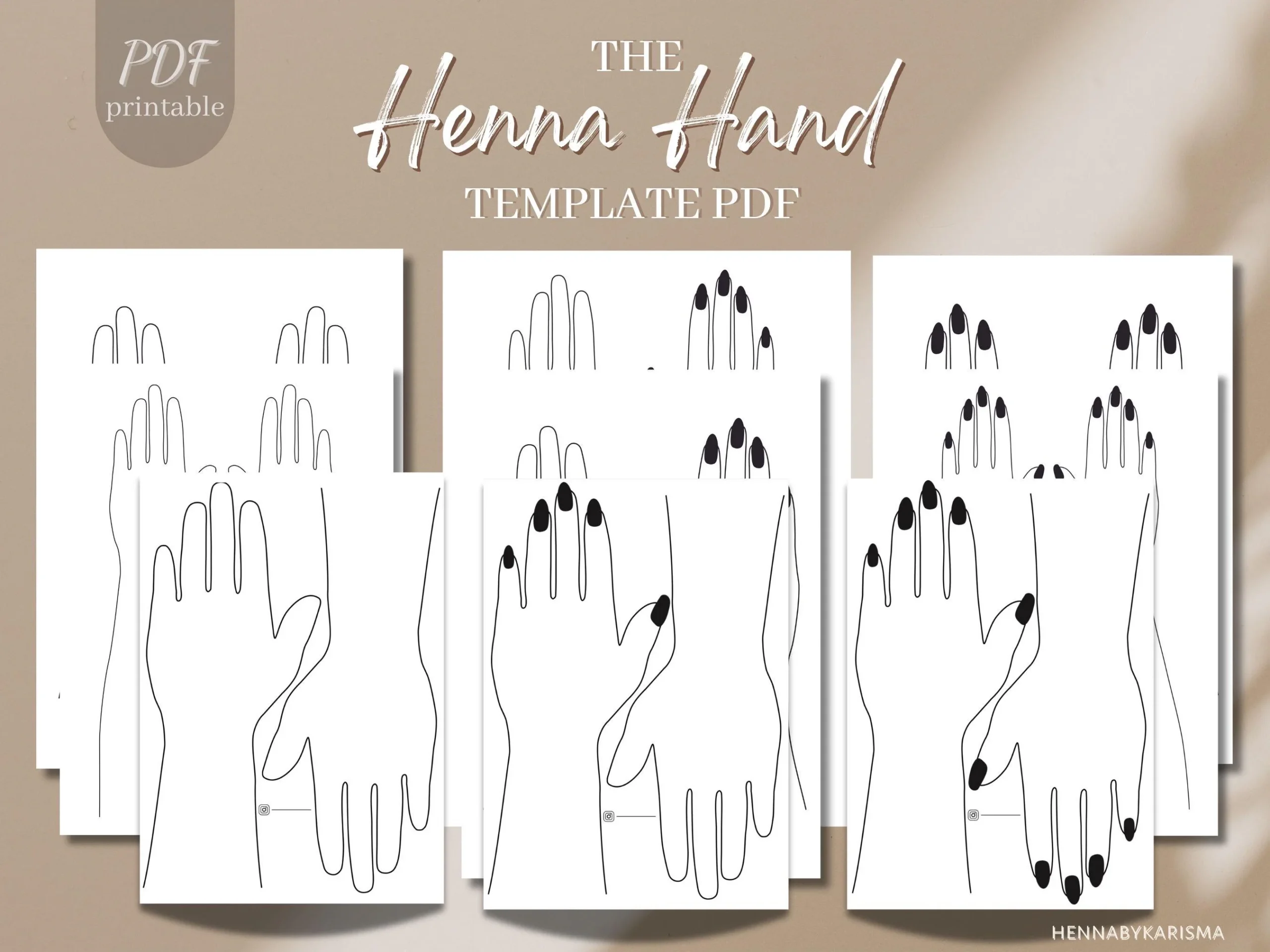 Henna Hand Templates Practice Art Planner PDF Download Etsy UK