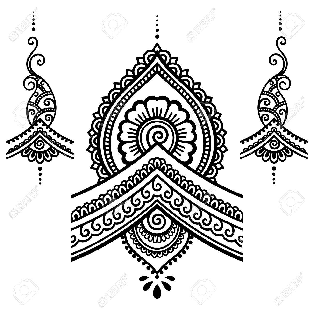 Henna Tattoo Flower Template Mehndi Royalty Free SVG Cliparts 