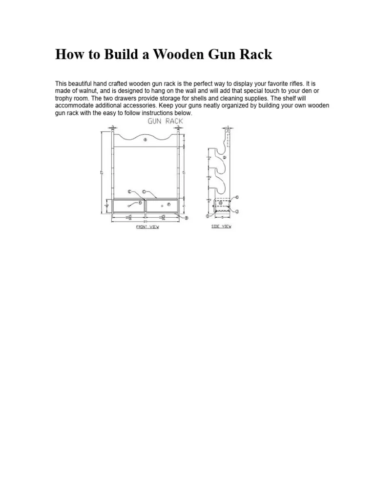 How To Build A Wooden Gun Rack PDF