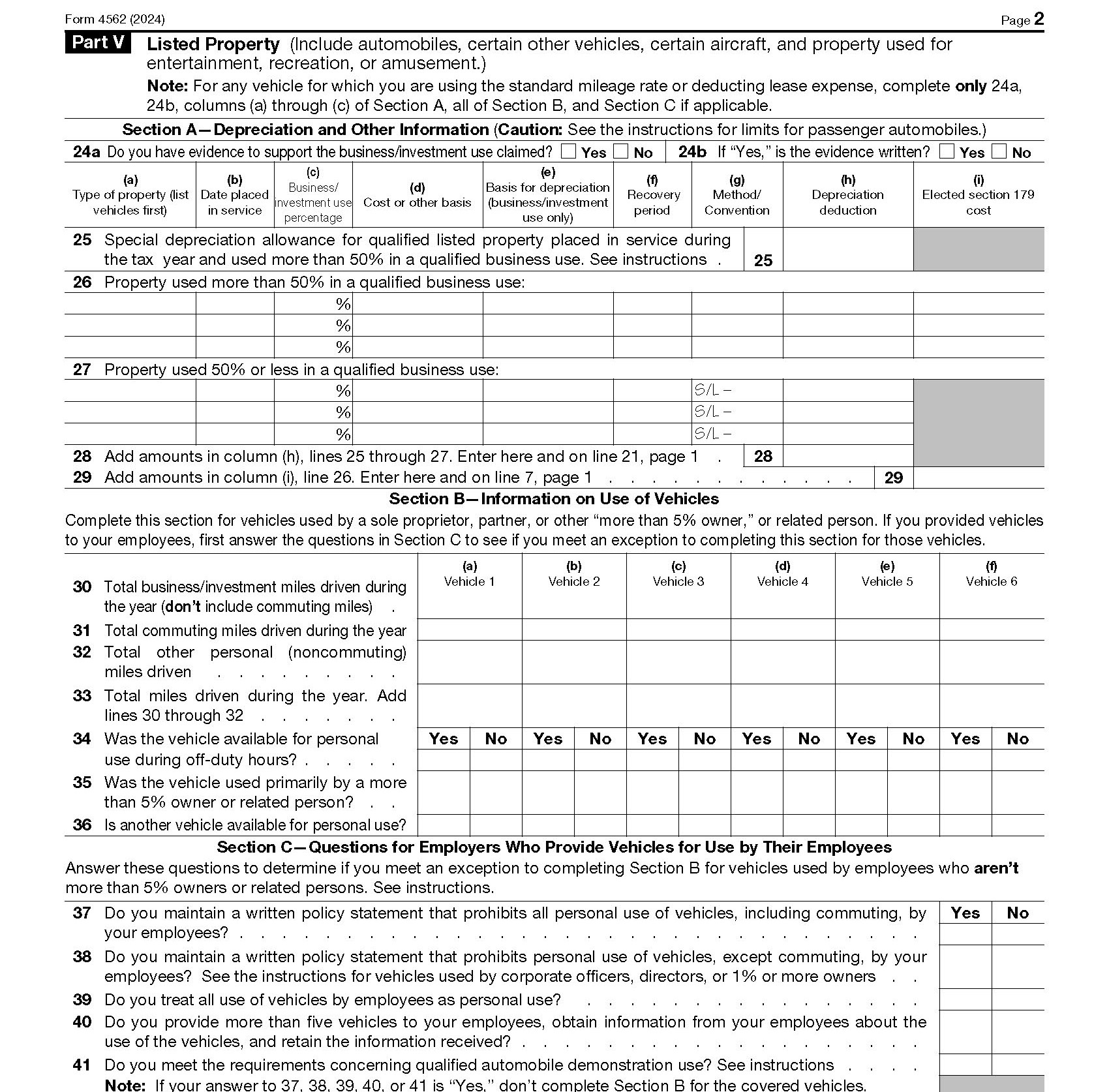 Irs Form 4562 Instructions