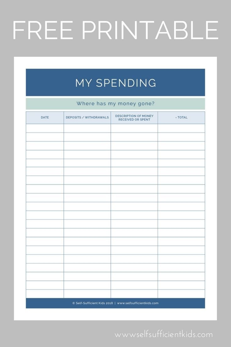Kids Budget Worksheets Free Printable