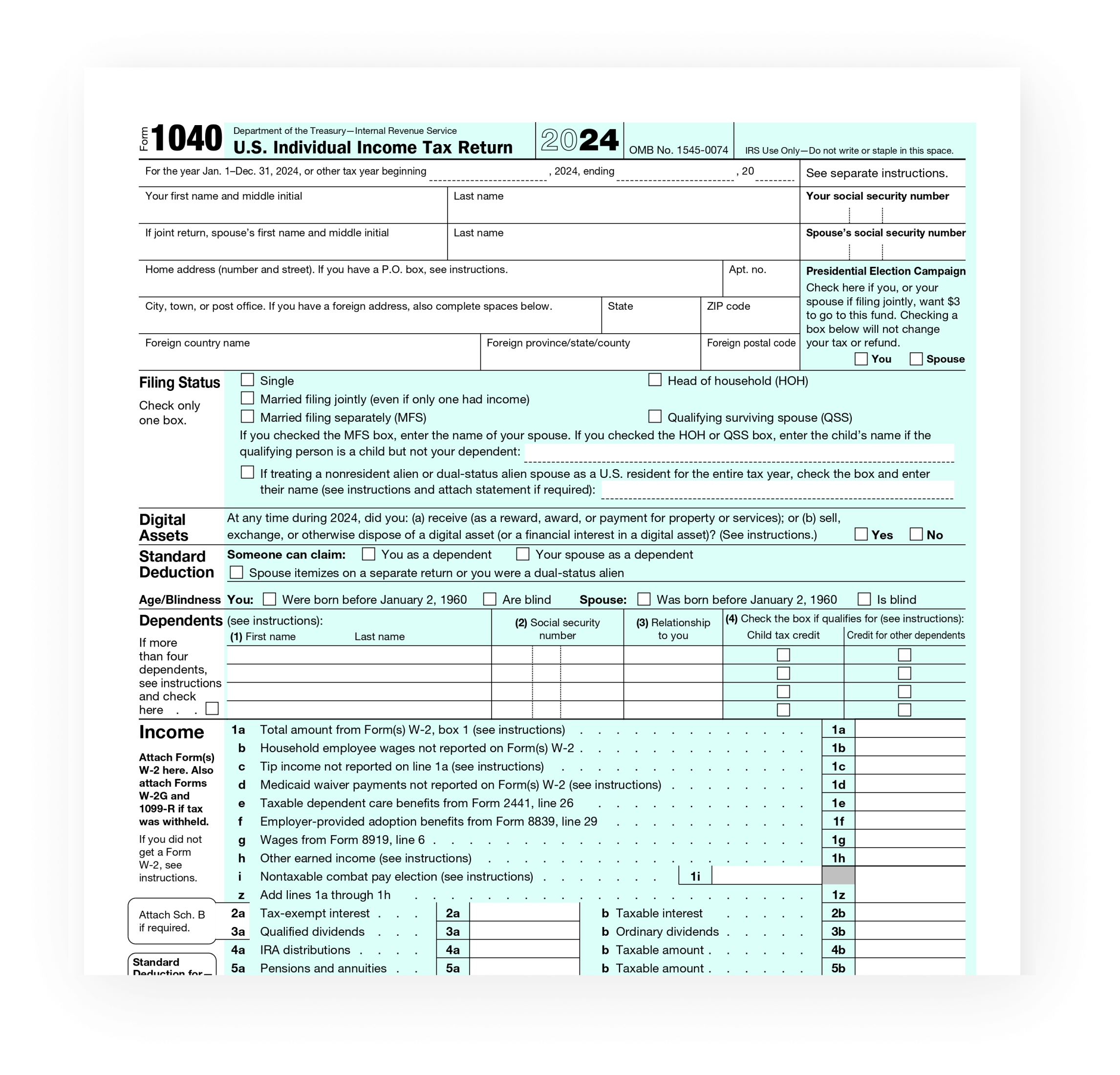 Irs Tax Form 1040 2024 Schedule 2