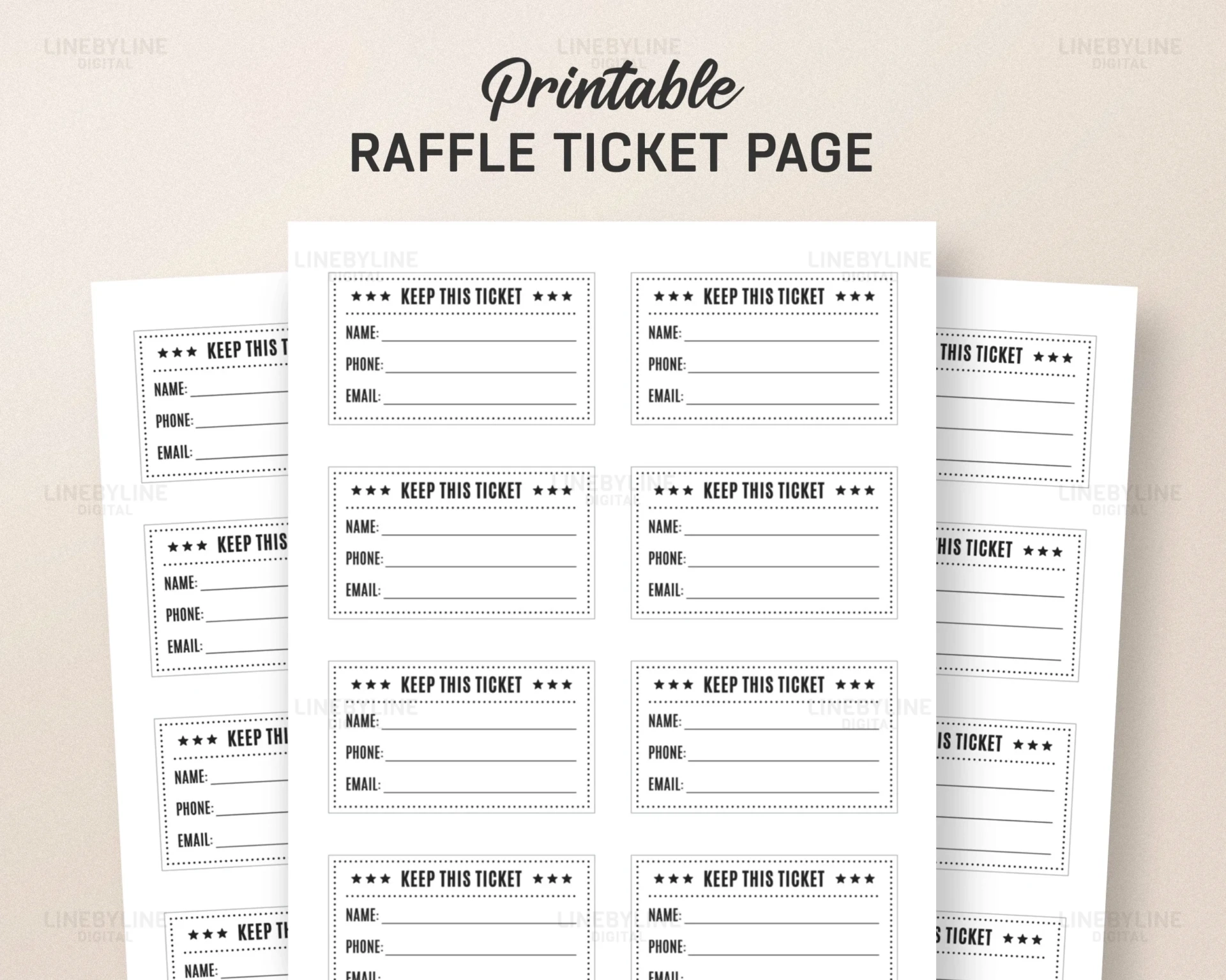 Printable Raffle Ticket Template