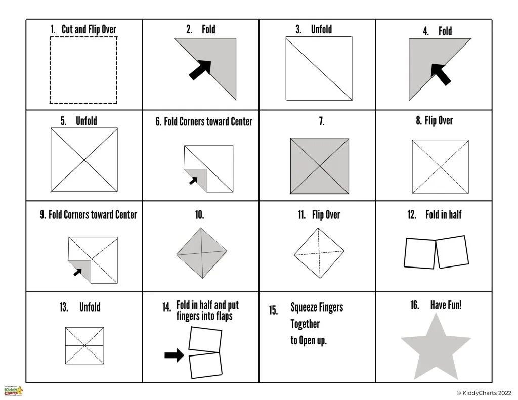 Free Printable Cootie Catcher Template
