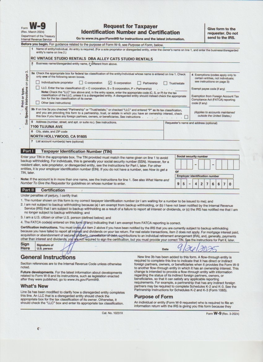 Ca W-9 Form 2025