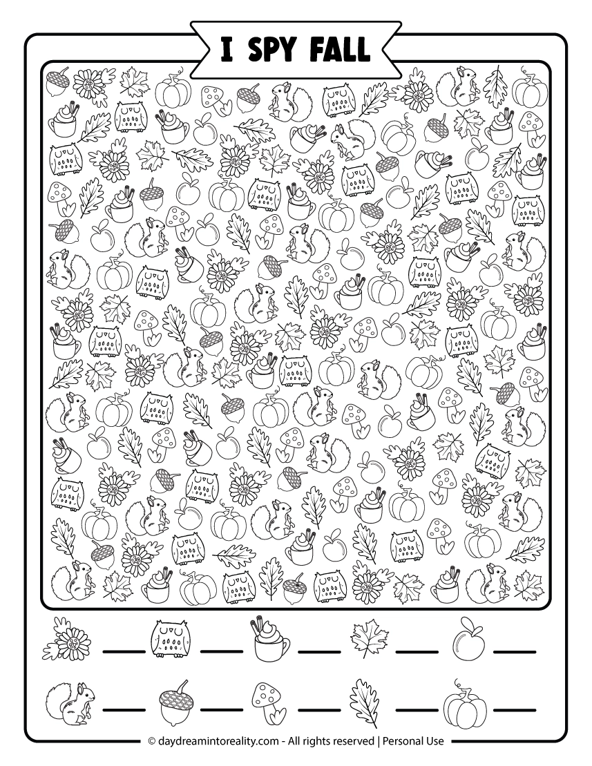 I Spy Fall Free PDF Printable Easy Medium And Hard Daydream 