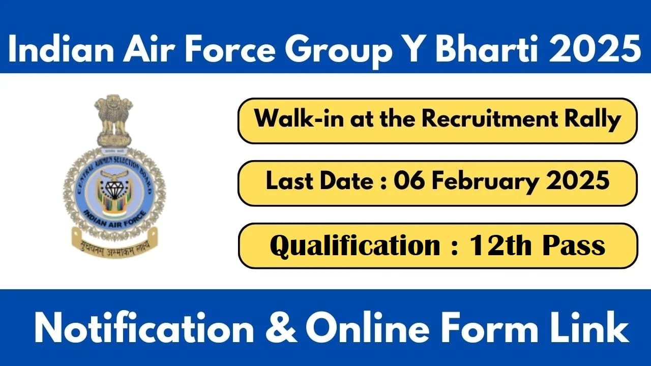 IAF Airmen Group Y Recruitment 2025 Notification For Medical 