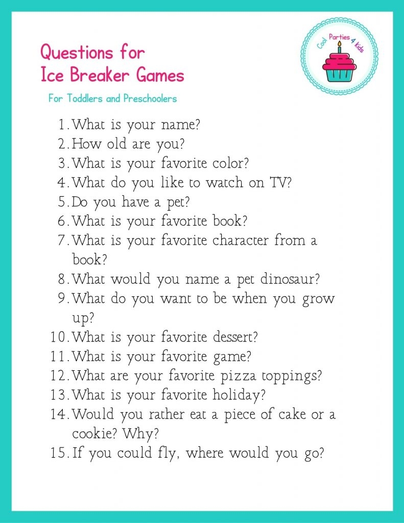 Ice Breaker Questions For Kids To Warm Up Your Party Cool 
