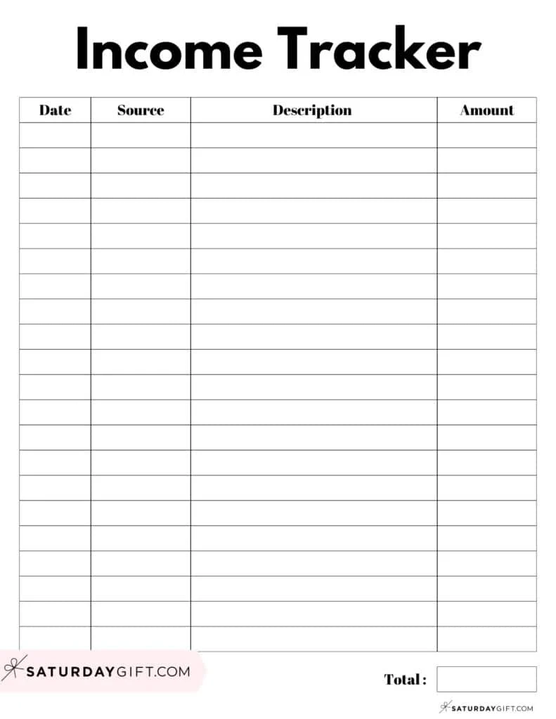 Income Tracker Printable 19 Cute amp Free Printable Templates