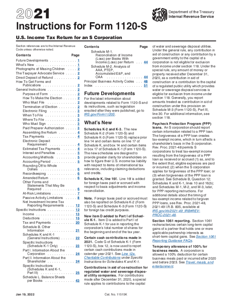 Form 1120 S Instructions 2024