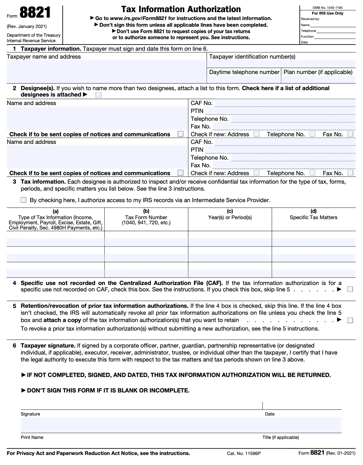Instructions For Filling Out Form 8821 Pilot Blogs Pilot Blog