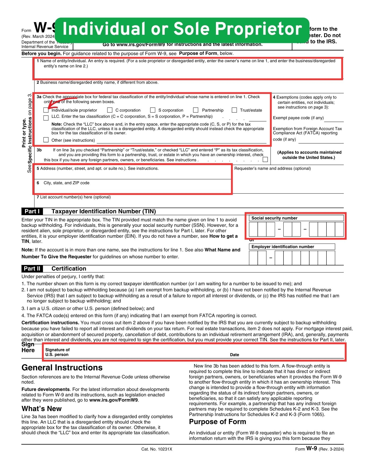 W9 Form Instructions
