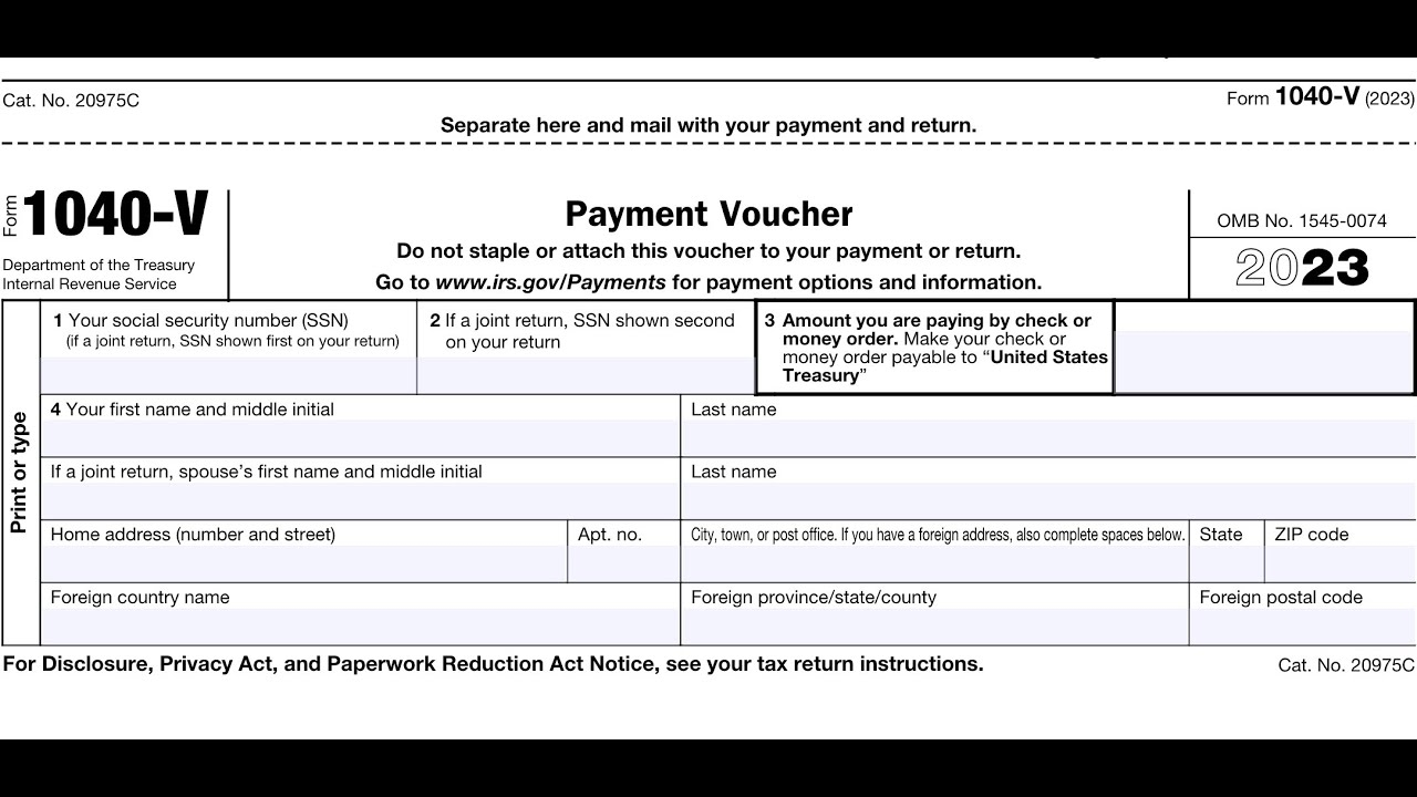 Irs Form 1040 V 2022 Printable