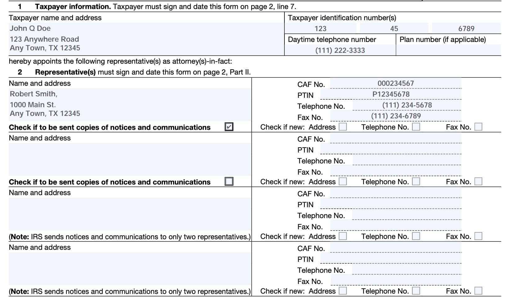 Irs Form 2848 Fax Number