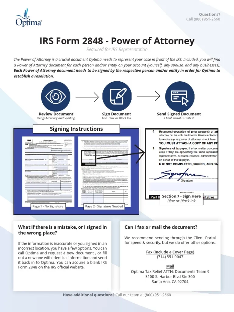 Irs Form 2848 Printable Pdf