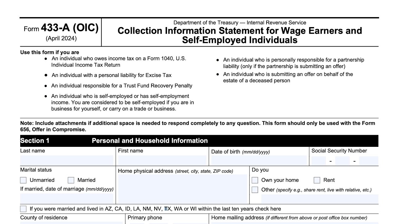 Irs Form 433 A Oic