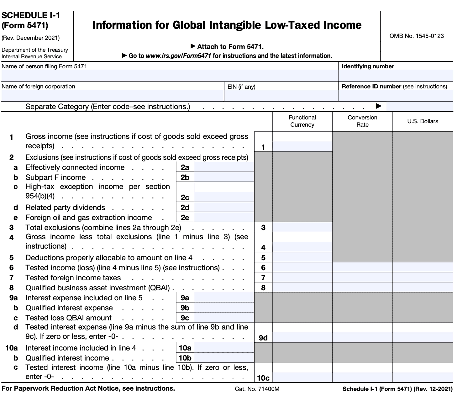 IRS Form 5471 Instructions CFC Tax Reporting For U S Persons