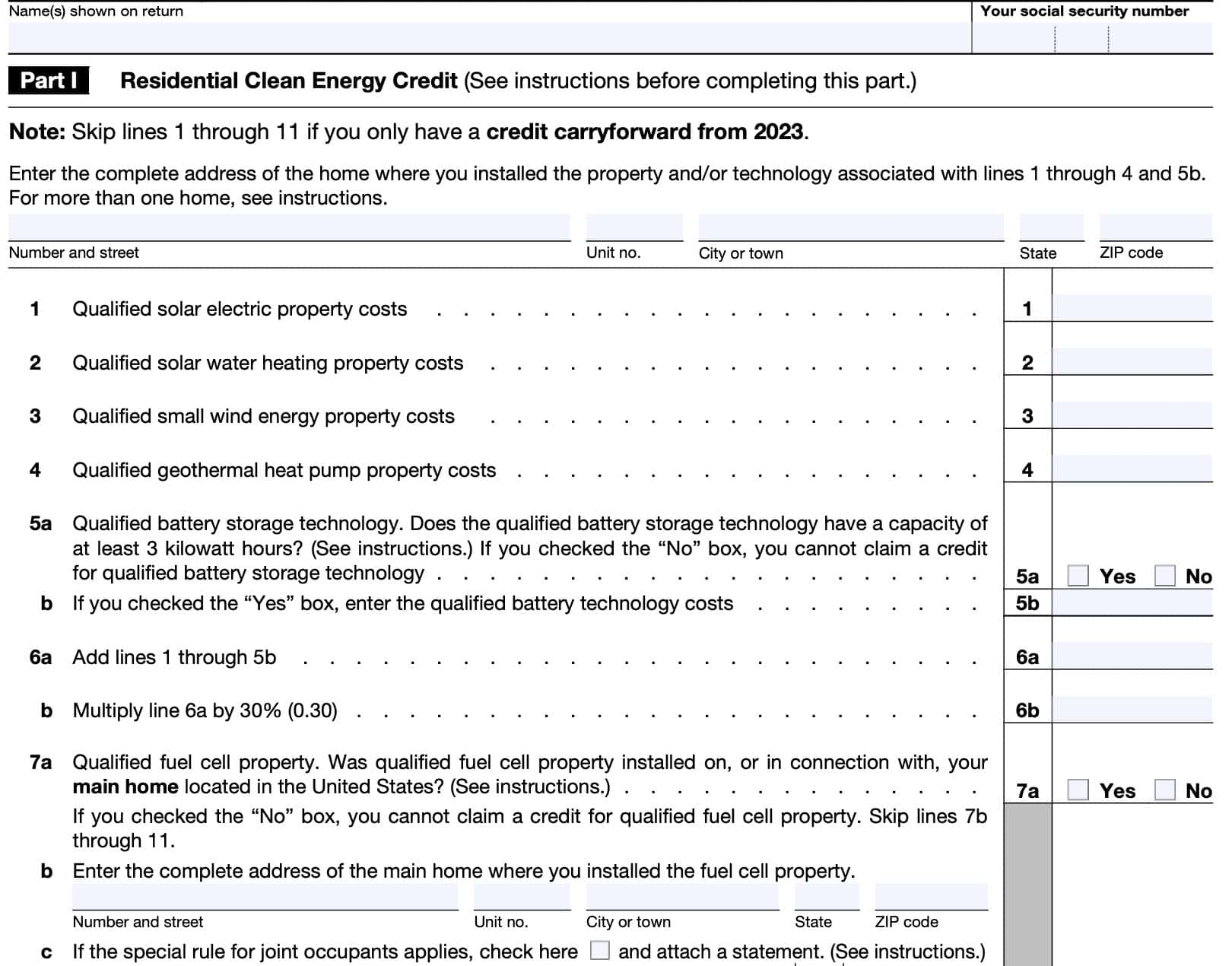 Irs Form 5695 Instructions