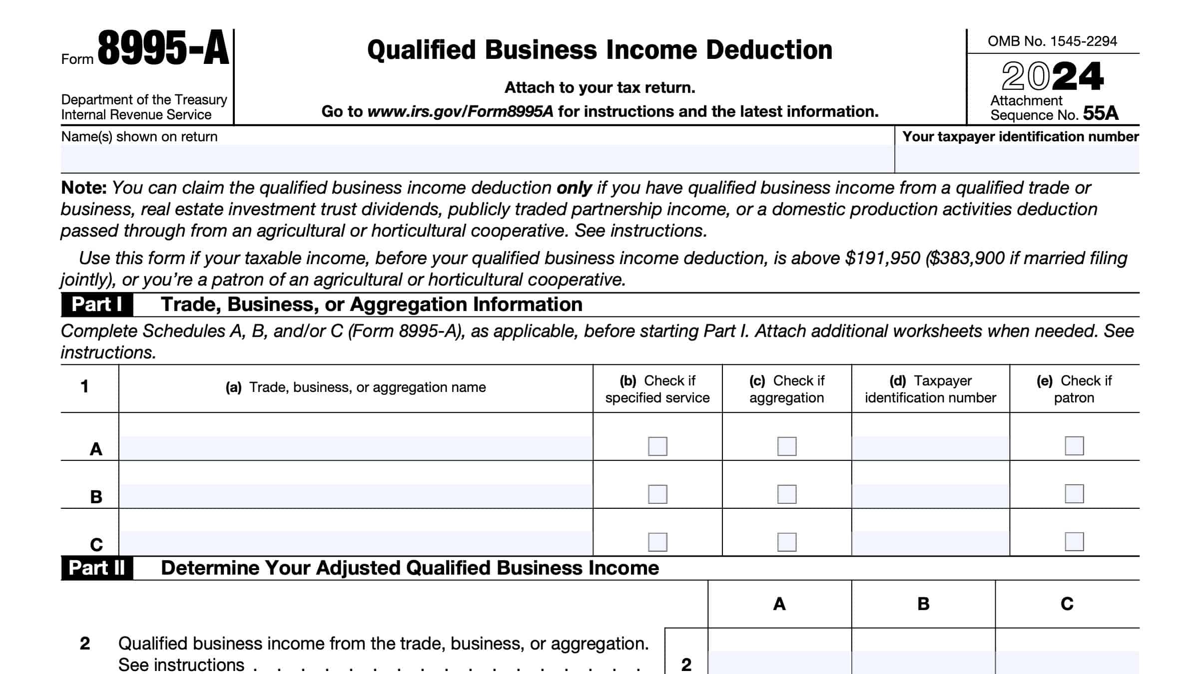 Irs Statement A Qbi Form 2024