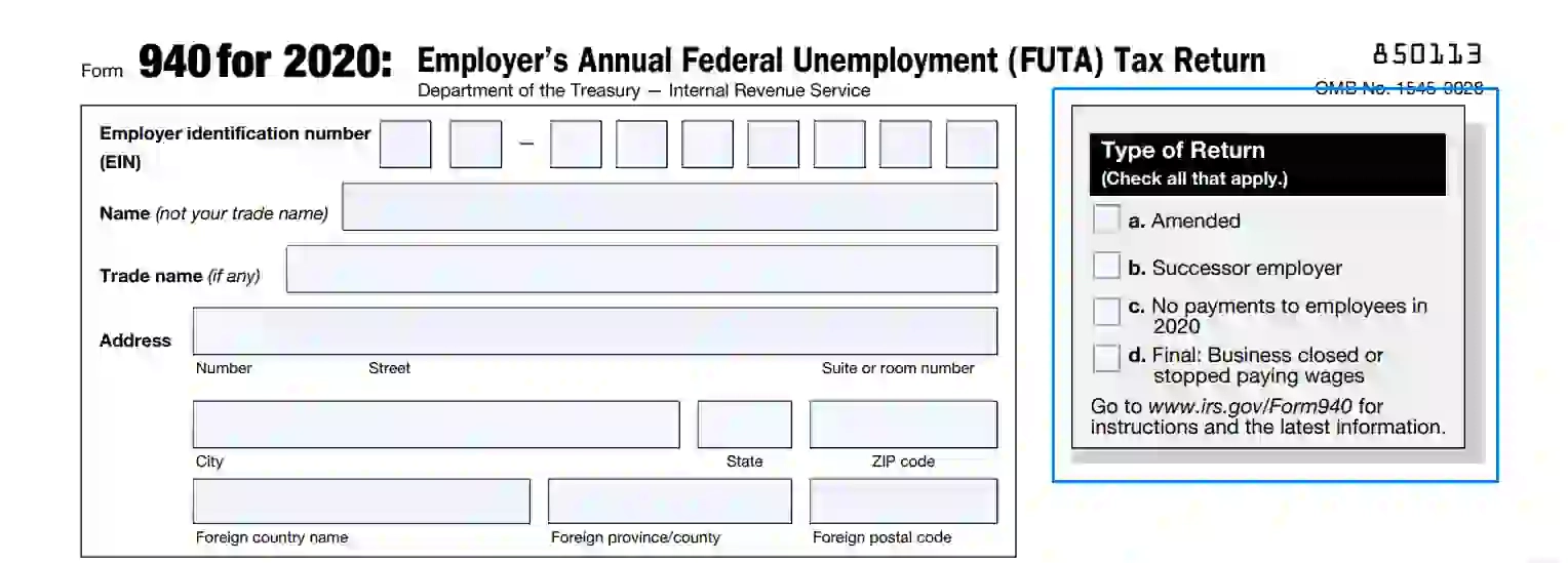 IRS Form 940 Fill Out Printable PDF Forms Online
