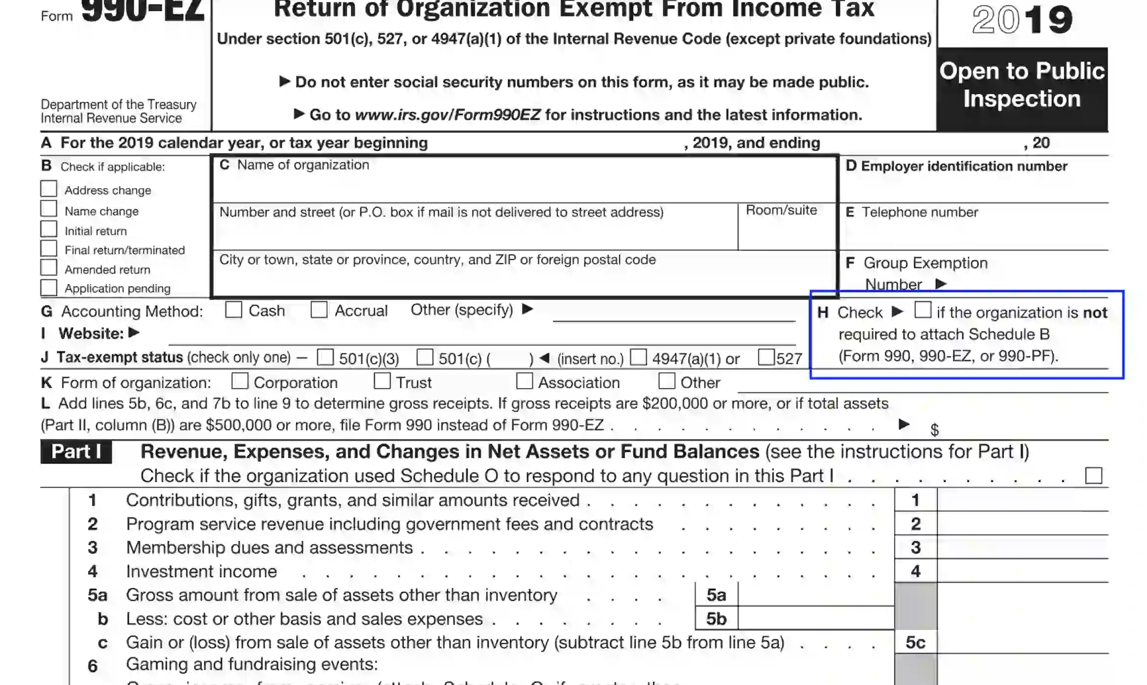 IRS Form 990 EZ Fill Out Printable PDF Forms Online