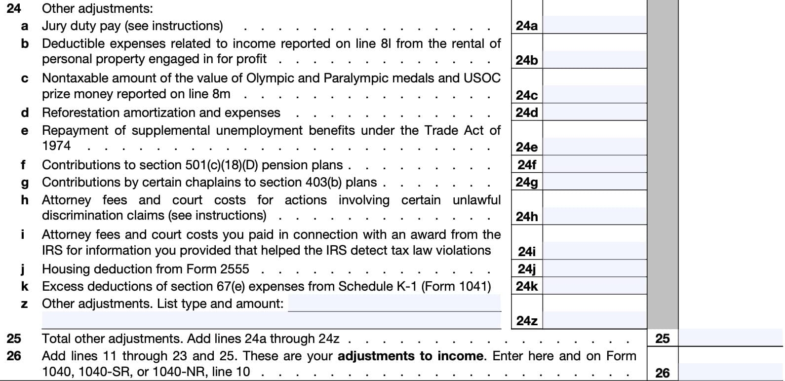 2022 Irs Form 1040 S Schedule 1