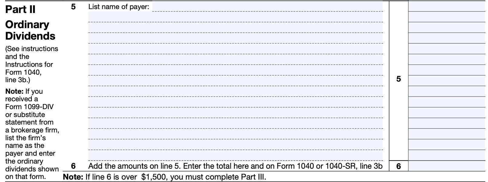 Irs Form 1040 Schedule B