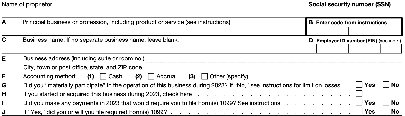 Sch C Form 2024