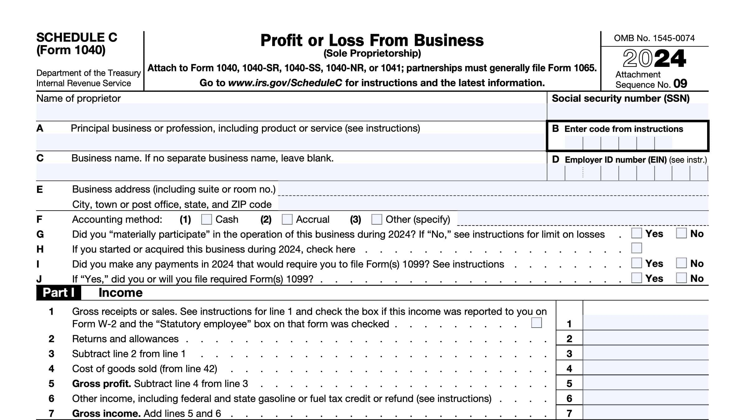Irs Forms 2025 Schedule C