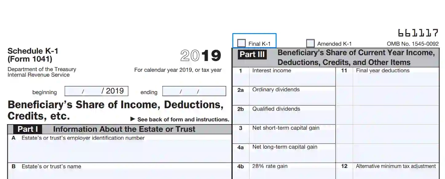 IRS Schedule K 1 Form 1041 Fill Out PDF Forms Online